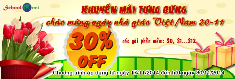 Chương trình khuyến mại chào mừng ngày nhà giáo Việt Nam 20/11